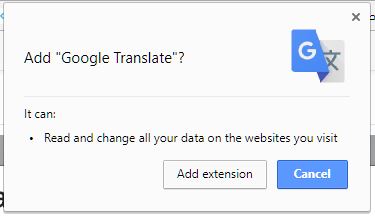 نصب افزونه Google Translate در مرورگر Chrome